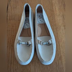 Born Off White Leather Loafers